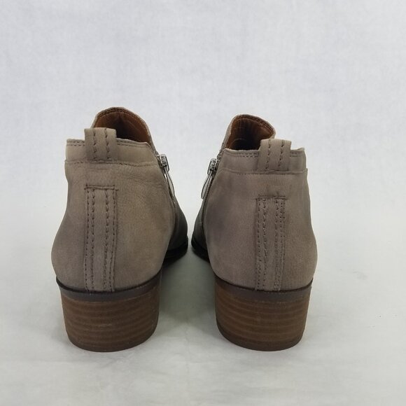 Franco Sarto Laslo Ankle Booties Women's 9 Leather Side Zip Iron Grey Block Heel - Picture 6 of 13